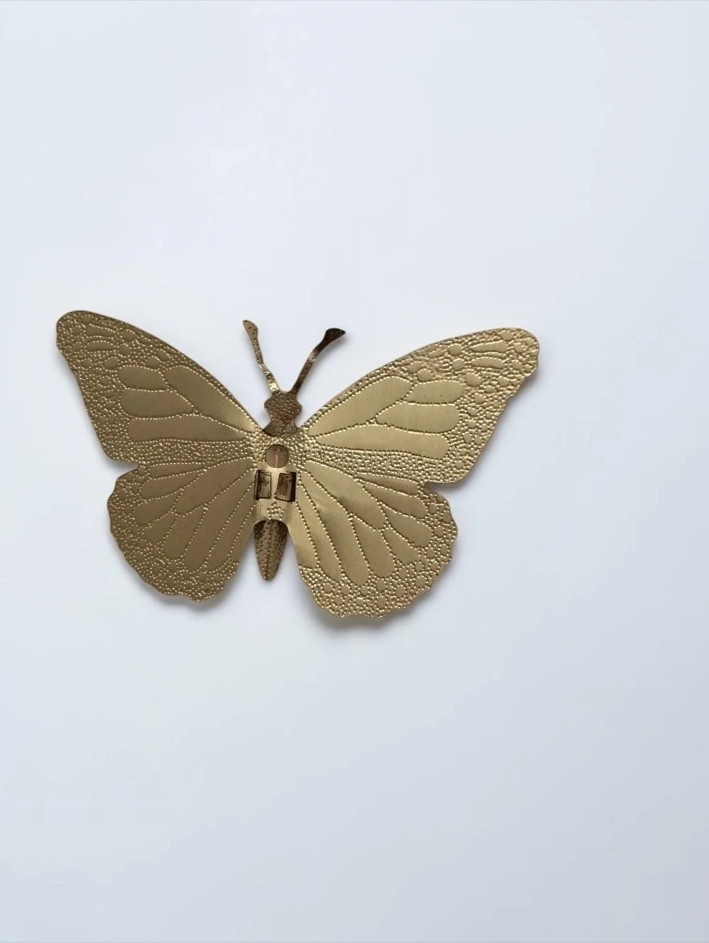 Vintage Gold Metal Butterfly Wall Decor Set of 3 Embossed Dimensional